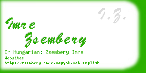 imre zsembery business card